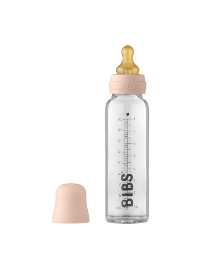 New BIBS glass feeding bottle 225ML (blush) 0+ months