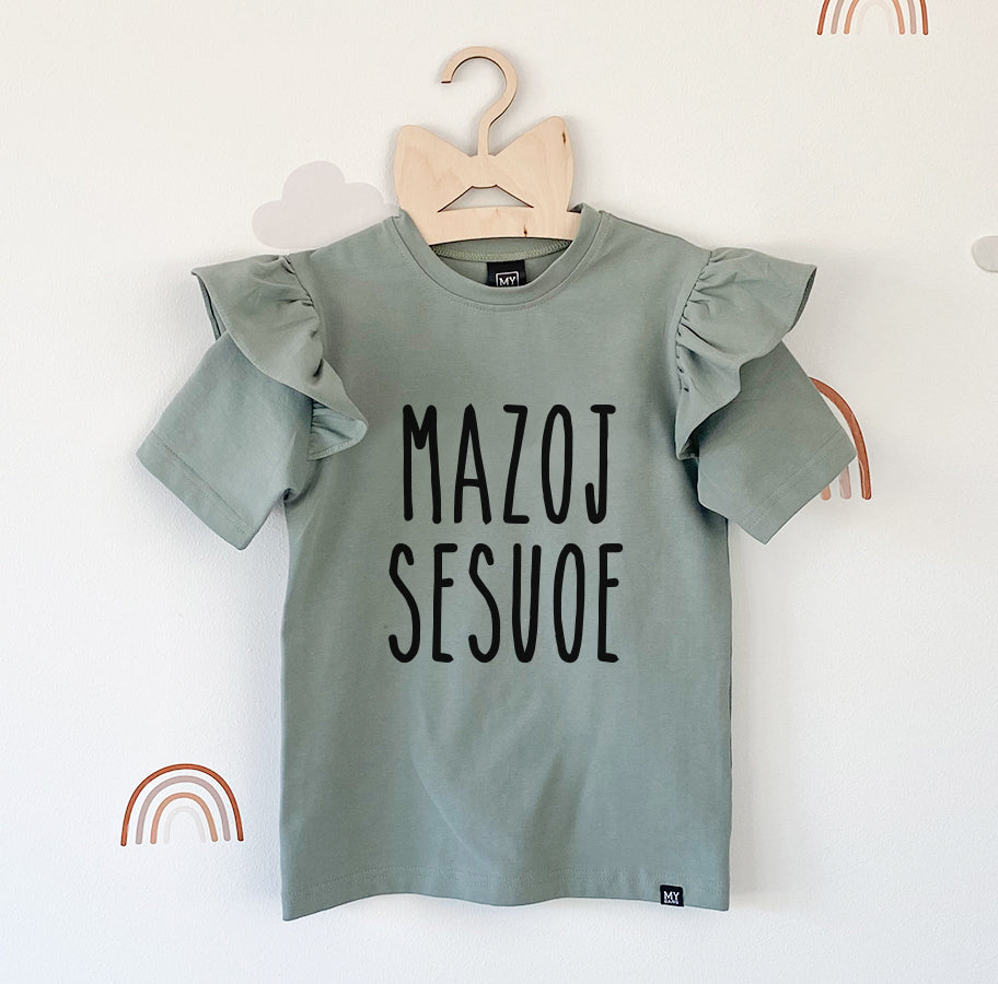 T-shirt with frills MAŽOJI/VYRESNĖ SESUO